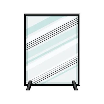 Clear standing partition separating space for protection Stock Illustration