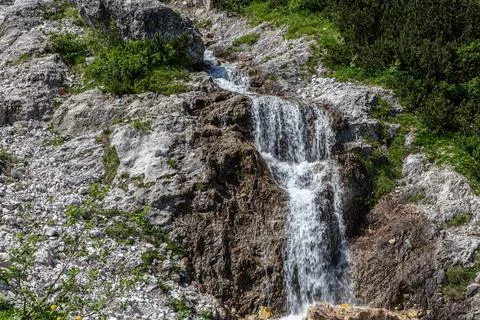 Clear stream flowing Stock Photos