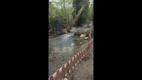 Clear Stream Water Flowing Over Rocks in Yukarikoy Izmir Turkey Stock Footage 333072643