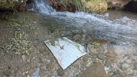 Clear Stream Water Flowing Over Rocks Stock-Footage 335081763