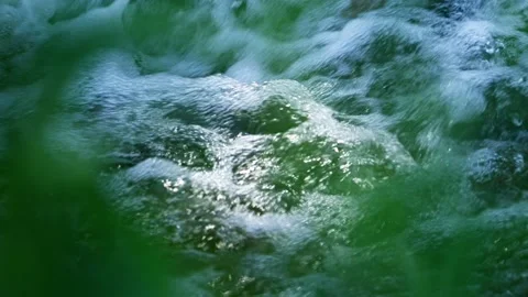 Clear streams splashed in the mountains and forests Stock Footage 234891445
