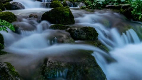 Clear Summer Day at a Mountain Brook in Tatras - Timelapse Video Stock Footage 308193342