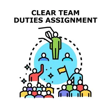 Clear team duties assignment and management concept Stock Illustration