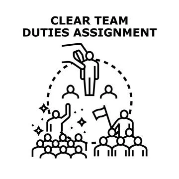 Clear team duties assignment and management concept Stock Illustration