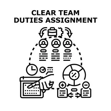 Clear team duties assignment concept illustration Stock-Illustration