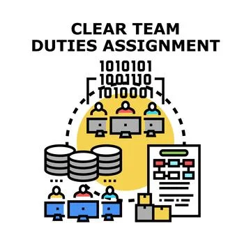 Clear team duties assignment process managing tasks Stockillustratie