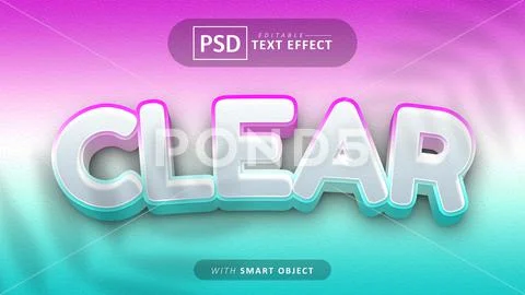 Clear text - editable colorful font effect PSD 템플릿
