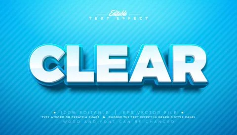 Clear Text Effect Design Editable Vector Graphic Style with Shadow and Whit.. Stock Illustration