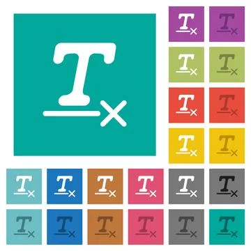 Clear text format square flat multi colored icons Stock Illustration