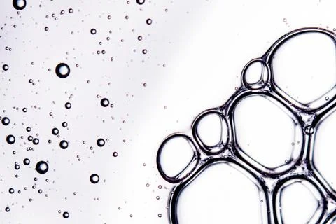 Clear texture of bubbles on a light gray background Foto stock