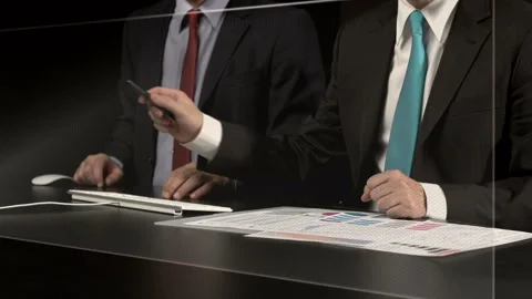  clear touch screen in office Stock Footage 210217495