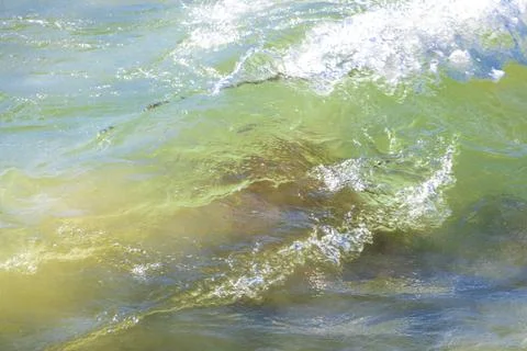 Clear turquoise blue waves wave water and beach sand Thailand. 写真素材