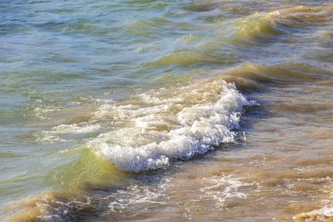 Clear turquoise blue waves wave water and beach sand Thailand. Stock-Fotos