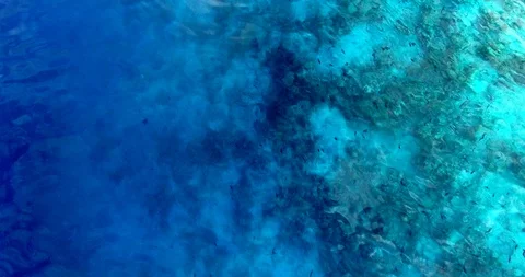 Clear turquoise ocean water in Maldives, aerial view  Stock-Footage 108371153