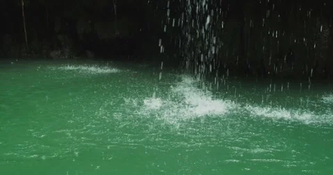 Clear Turquoise River Flowing Through Tropical Canyon Aerial View Video stock 332267924