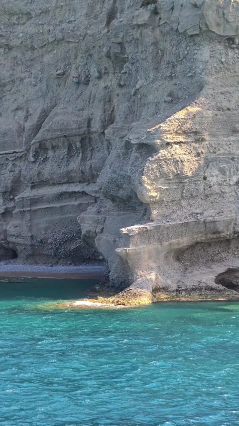 Clear turquoise waters and cliffs. View from a boat gliding. Stock-Footage 315406839