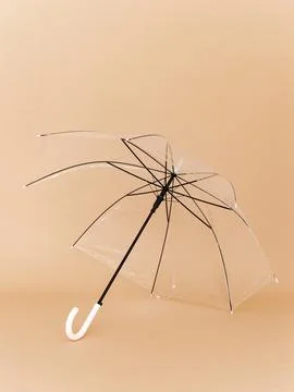 Clear umbrella open angled view Stock Photos