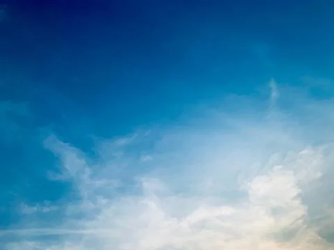 Clear Vibrant Blue Sky with Soft White Clouds Jakarta Stock Image Stock Photos