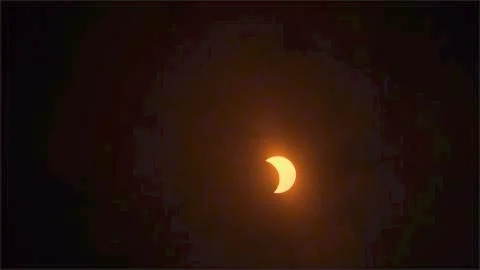 Clear View of the 30% Partial Solar Eclipse. Stock Photos