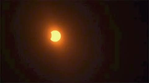 Clear View Last 10% of the Partial Eclipse. Stock Photos