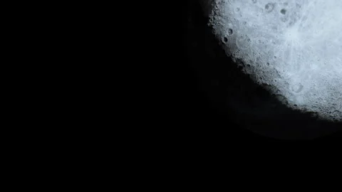 Clear view of the moon surface showing craters and detail at night Stock Footage 345054590