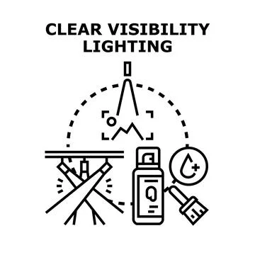 Clear visibility lighting concept for optical instruments Stock Illustration