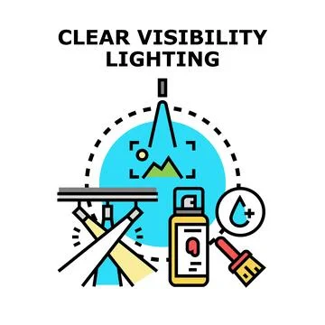Clear visibility lighting concept for optical instruments Stock Illustration