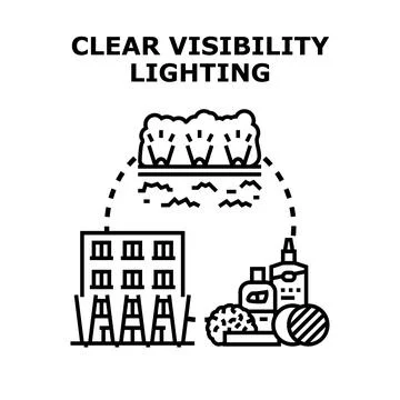 Clear visibility lighting concept for outdoor areas Stock Illustration