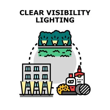 Clear visibility lighting concept for outdoor areas Stock Illustration