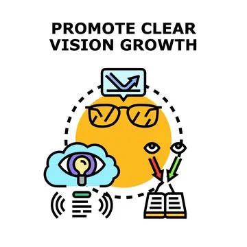 Clear vision growth concept improving idea development Stock Illustration