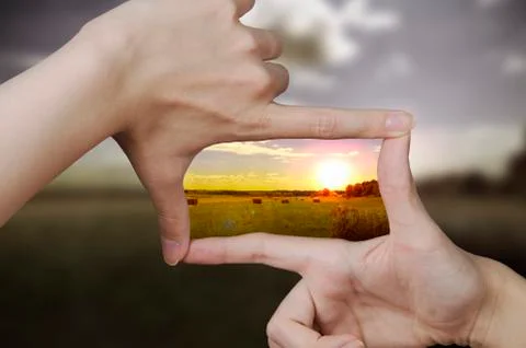 Clear vision of a sunset Illustrazione stock