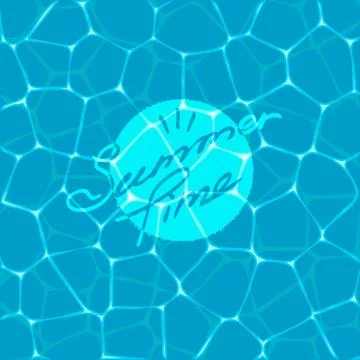 Clear water background template and summer slogan. Stock Illustration