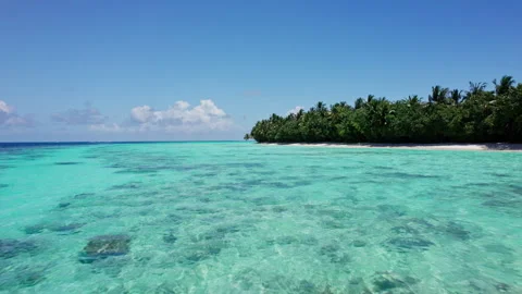 Clear water on the beach of the Maldives Stock Footage 281762822