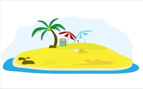 Clear water, beautiful white sand beaches in Thailand Stock Illustration