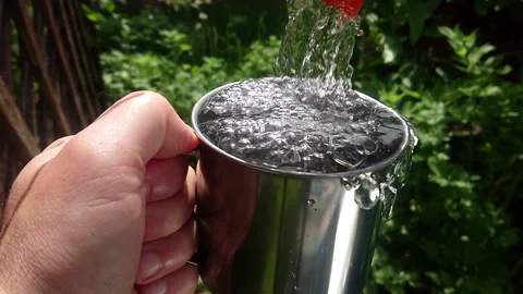 Clear water to cup Video stock 108561204