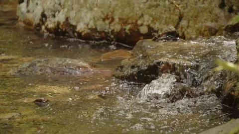 Clear water flowing on rock Stock Footage 279662645
