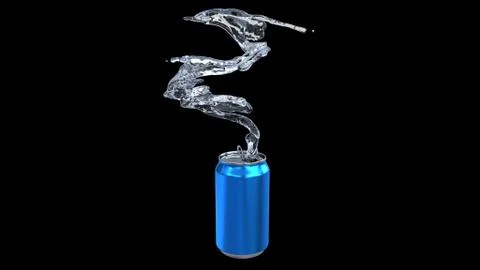 Clear water flows from an open iron can. Stock-Illustration