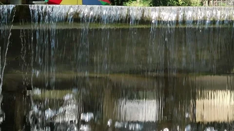 Clear Water Flows from the Pool Stock-Footage 300242625
