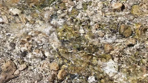 Clear water in mountain river Stock-Footage 129205886