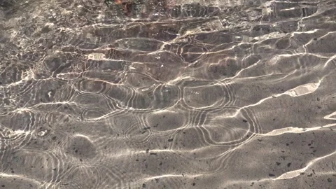 Clear water over sand bottom with caustics and circles pattern abstract Stock Footage 333272902