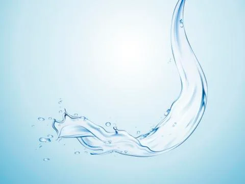 Clear water pouring down Stock Illustration