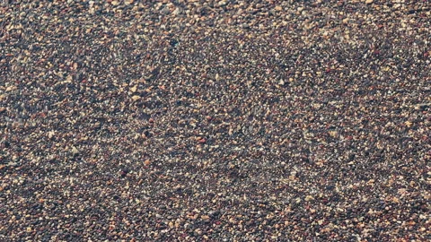 Clear Water Ripples Over Pebble Beach Texture Stock Footage 336344274