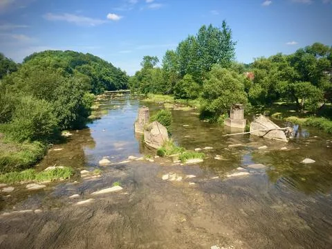 Clear water in the river. Stock Photos