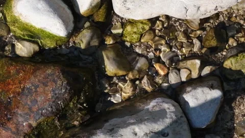 Clear Water River Rocks Background Video stock 322220853