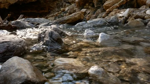 Clear Water Running down the Stream Stock Footage 279442640