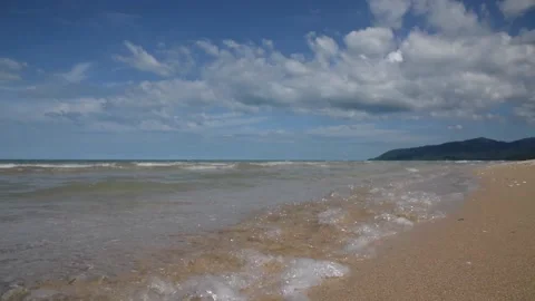 Clear water sea waves lapping on beaches. Stock Footage 132892073