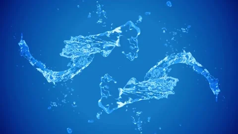 Clear Water Splashes on Blue Background Stock Footage 305135170