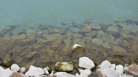 Clear water at the stone coast Stock Footage 105329382