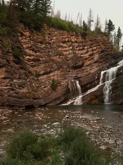 Clear Water Stream Flowing Through Mountain Valley with Trees Video stock 341840810