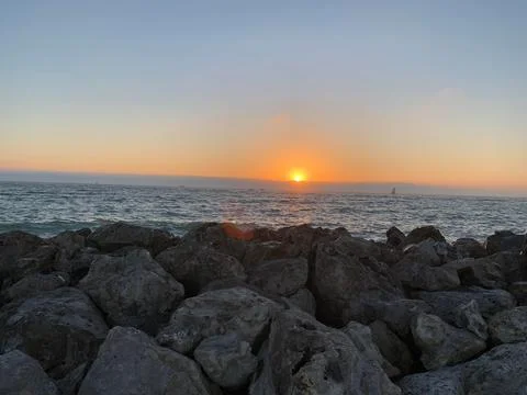 Clear Water Sunset 01 Stock Photos